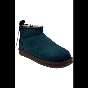 Muk Luks Women's Side Zip Booties Lydia Dark Teal - Wide